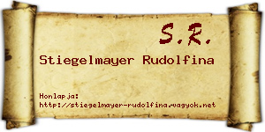 Stiegelmayer Rudolfina névjegykártya